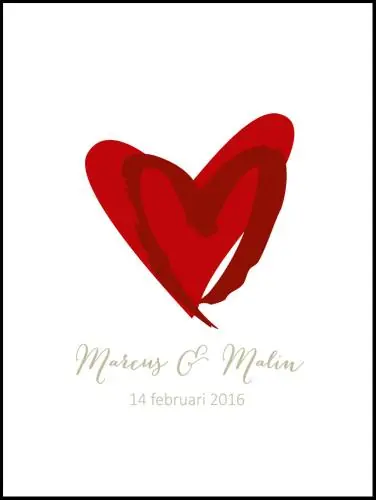 Popular Love Weddingposter Red (21x29,7 cm (A4))