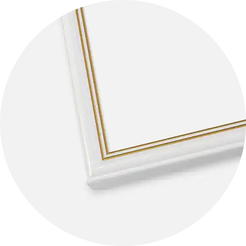 Premium Ramă Classic Sticlă Alb 20x30 cm - Paspartu Alb 10x20 cm