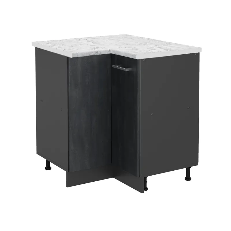Dulap de bază de colț R-Line Beton negru 75.6 cm marmură AP Vicco Bestseller