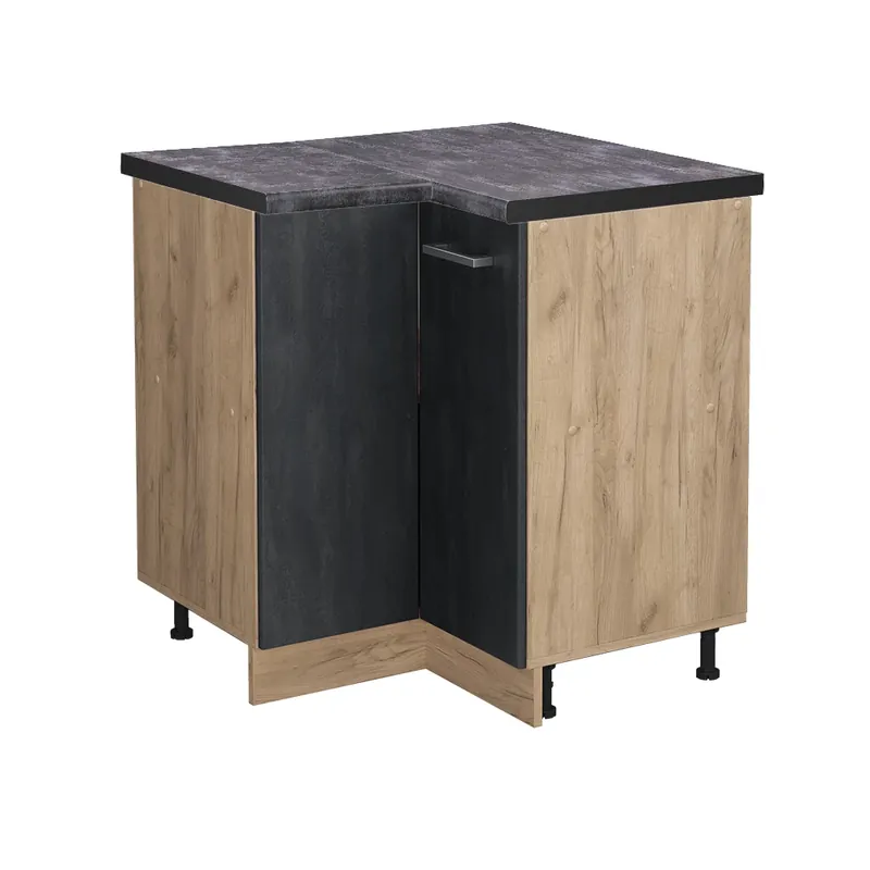 Ofertă de sezon Dulap de bază de colț R-Line Beton negru 75.6 cm AP Antracit Vicco