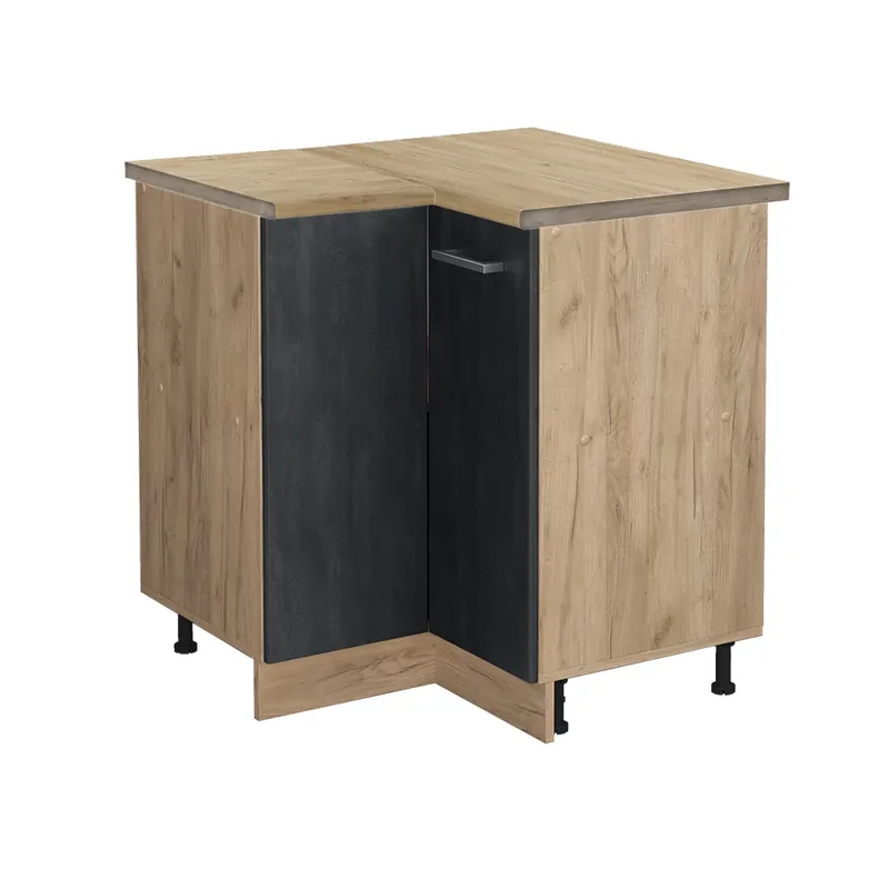Dulap de bază de colț R-Line Beton negru 75.6 cm AP stejar Vicco Bestseller