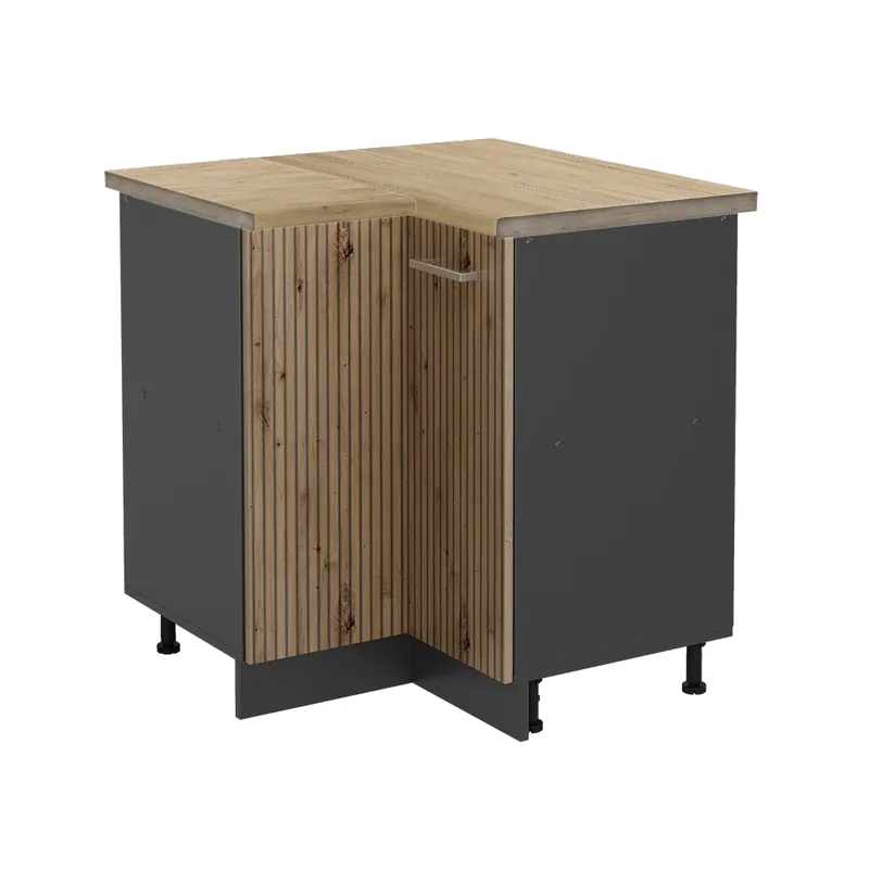 Ofertă limitată Dulap de bază de colț R-Line Stejar artizanal 75.6 cm , AP Stejar Vicco