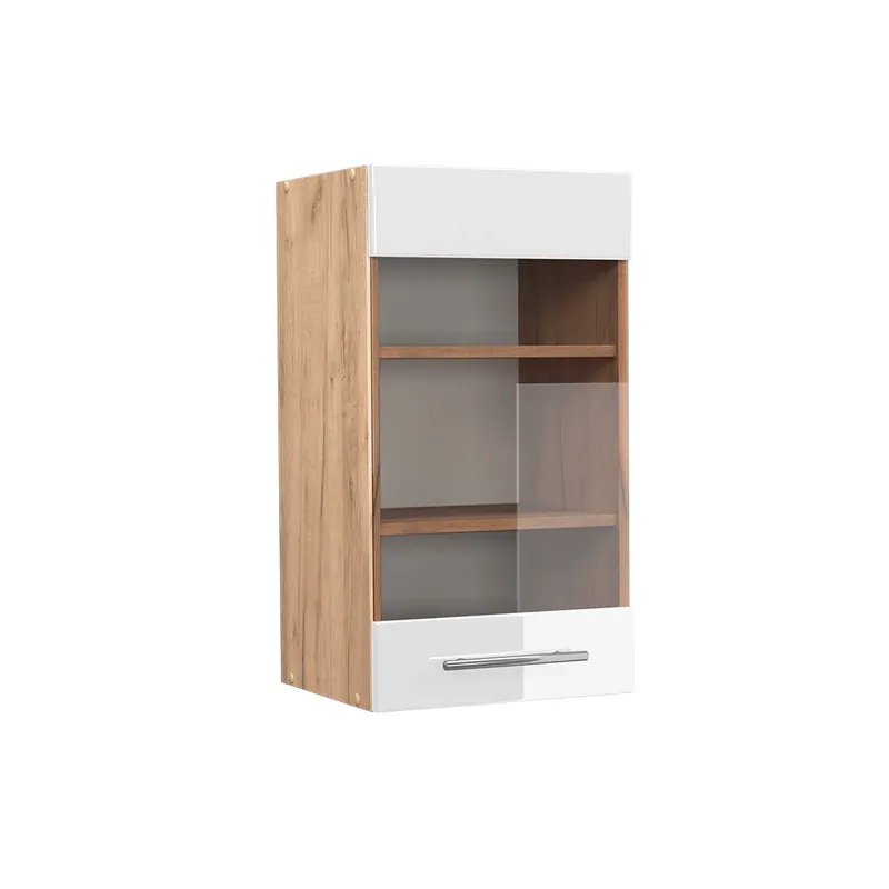 Dulap din sticlă de bucătărie Fame-Line Alb lucios ridicat 40 cm Vicco Reducere specială
