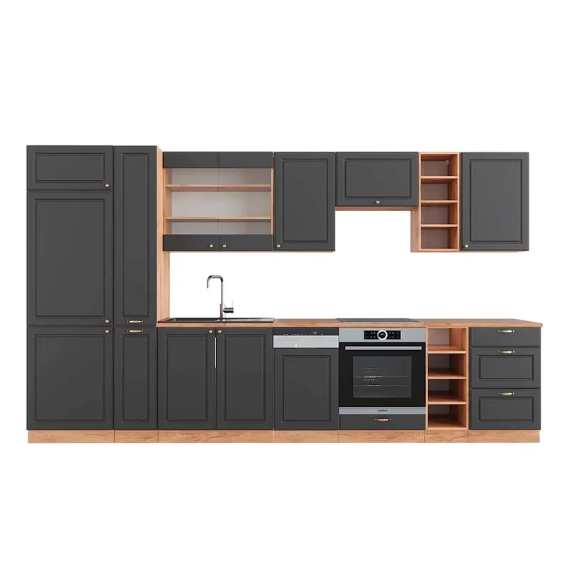 Kitchenette Fame-Line Casă de țară antracit/stejar Goldkraft 355 cm , AP Stejar Vicco Reduceri