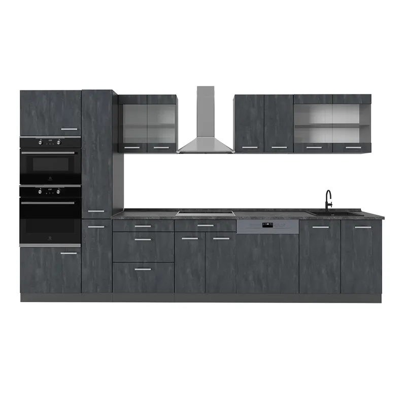 Plată sigură Kitchenette R-Line Beton negru/antracit 350 cm , AP Antracit Vicco