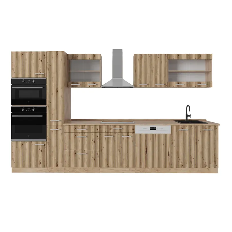 Reduceri Kitchenette R-Line Stejar artizanal/stejar Goldkraft 350 cm cu dulap înalt, stejar AP Vicco