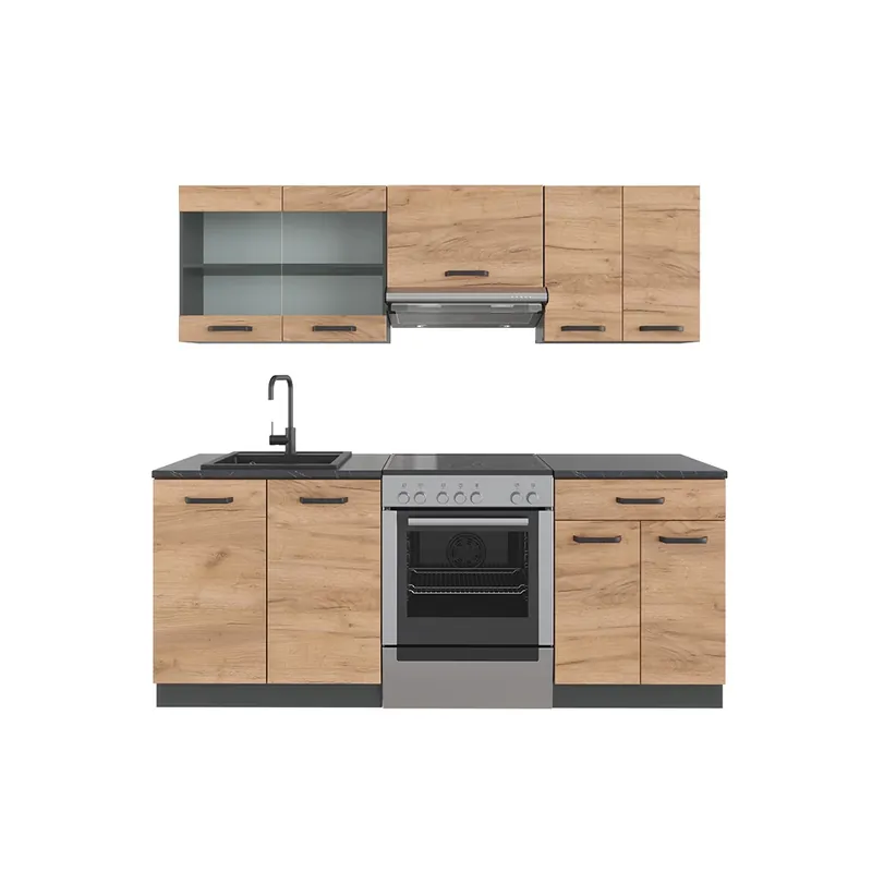 Preț mic Kitchenette R-Line Stejar Goldkraft/antracit 200 cm , AP Antracit Vicco