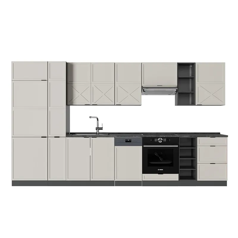 Reducere de preț Kitchenette Fame-Line GriBej/Antracit 355 cm , AP Antracit Vicco