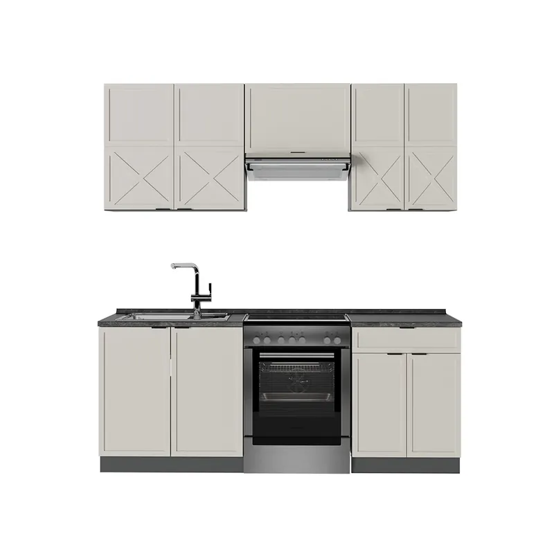 Kitchenette Fame-Line GriBej/Antracit 200 cm , AP Antracit Vicco Ultima șansă