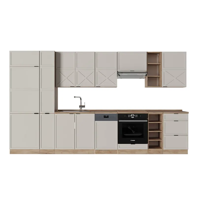 Kitchenette Fame-Line GriBej/Goldkraft Stejar 355 cm , AP Stejar Vicco Cumpără acum