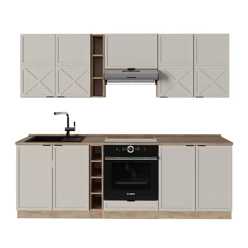 Mai ieftin Kitchenette Fame-Line GriBej/Goldkraft Stejar 235 cm , AP Stejar Vicco