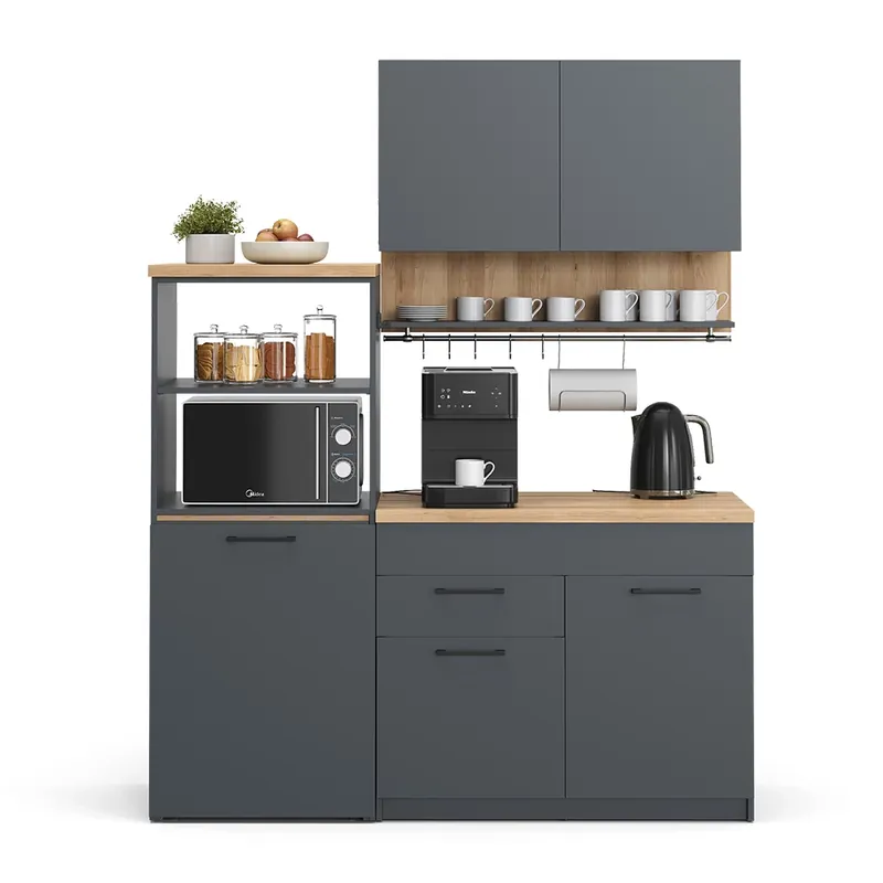 Bucătărie simplă Egbert antracit 160 cm cu masa extensibila Vicco Bestseller