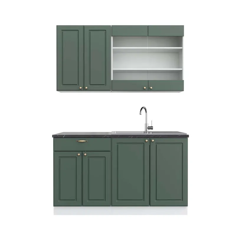 Cumpără acum Bucătărie simplă Fame-Line Casă de țară verde-aurie/alb 140 cm , AP Antracit Vicco
