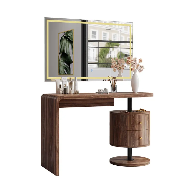 Ofertă de sezon Masă de toaletă Lara Stejar rustic 120 cm cu oglinda LED Vicco