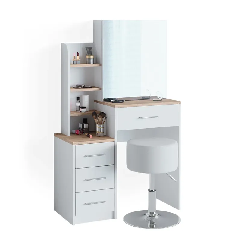 Vezi acum Masă de toaletă Conrada Alb/Sonoma 36 cm cu scaun Vicco
