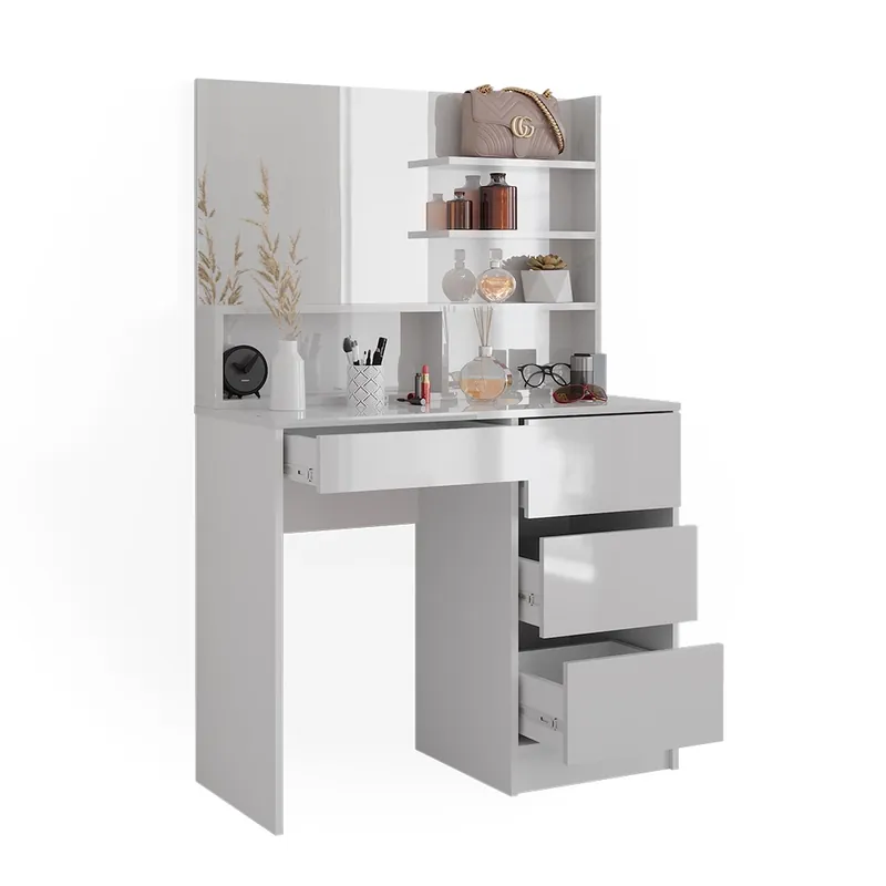 Masă de toaletă Sherry Alb 80 cm cu oglinda Vicco Ofertă limitată