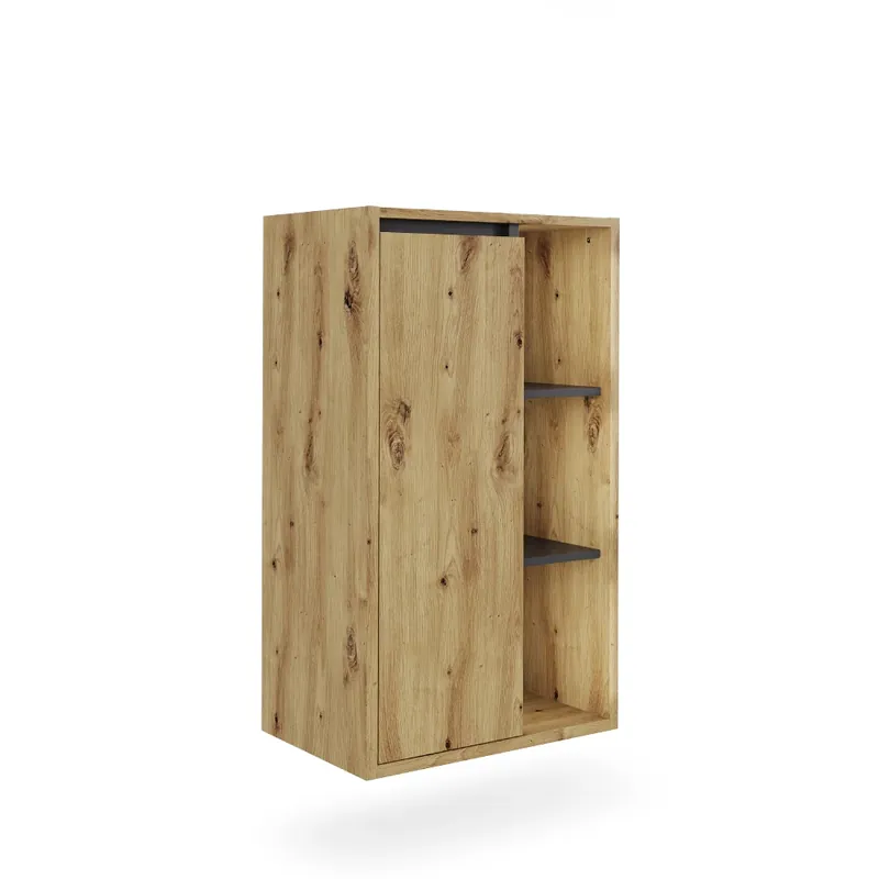 ViccoDulap midi"Viola",Artisan/gri ,50x86 cm cu rafturi deschise Ofertă exclusivă