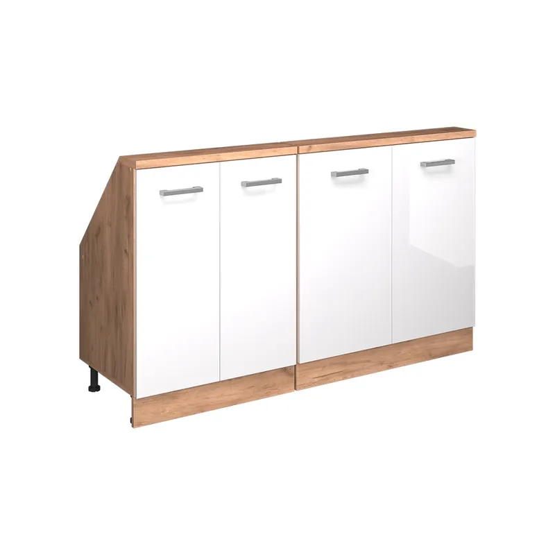 Dulap mansardă Rion Alb lucios/stejar Goldkraft Set de 2 Vicco Ofertă specială