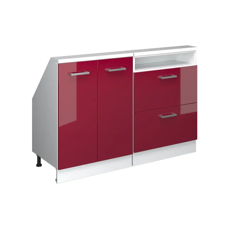 Dulap mansardă Rion Bordeaux lucios/alb Set de 2 Vicco Noutate