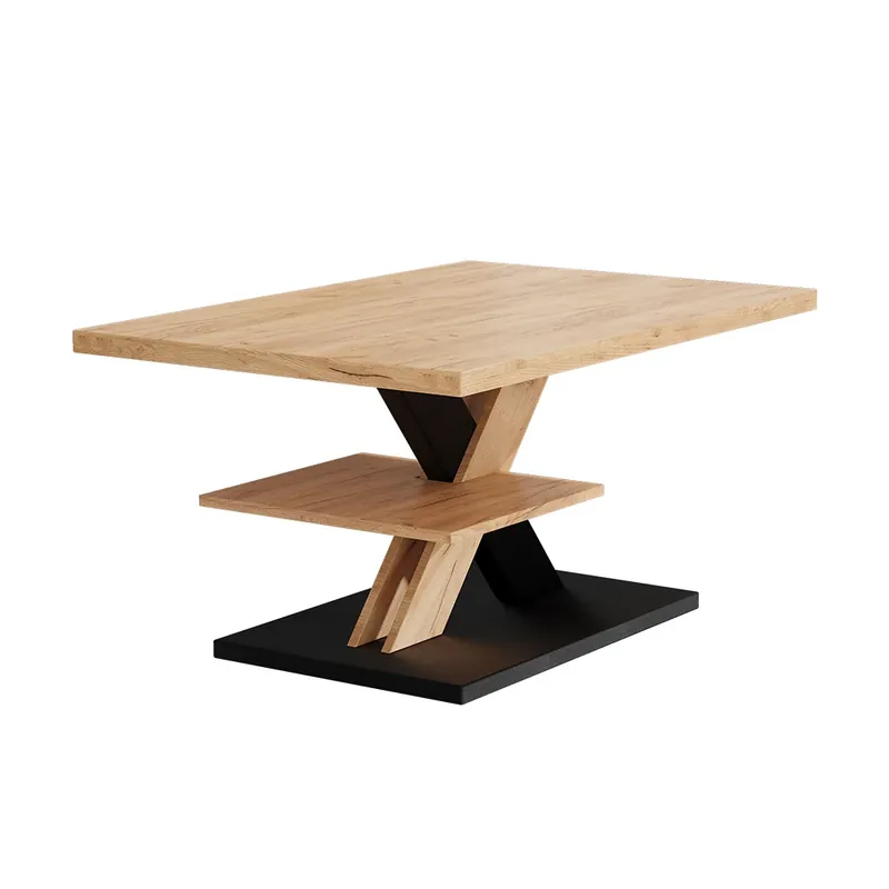 Reduceri Masă de cafea Arivo Negru 90 x 60 cm cu raft Vicco