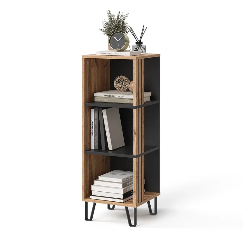 Ofertă de sezon Raft pentru cărți Amber Stejar Wotan 36x100 cm cu 3 compartimente Vicco