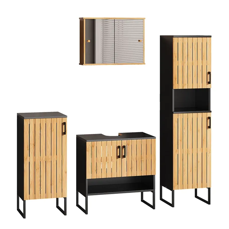 Set mobilier baie Vayra bambus 4 părți Vicco Retur ușor