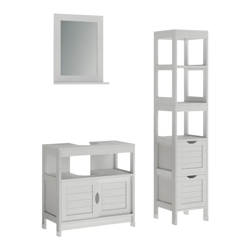 Set mobilier baie Vilda Alb 3 părți Vicco Premium