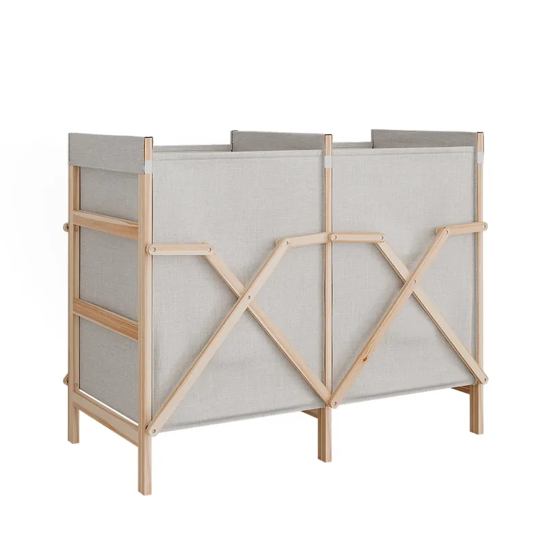 ViccoDulap de baie pentru rufe"Bruno",Bej ,80x64 cm cu 2 compartimente Vezi acum