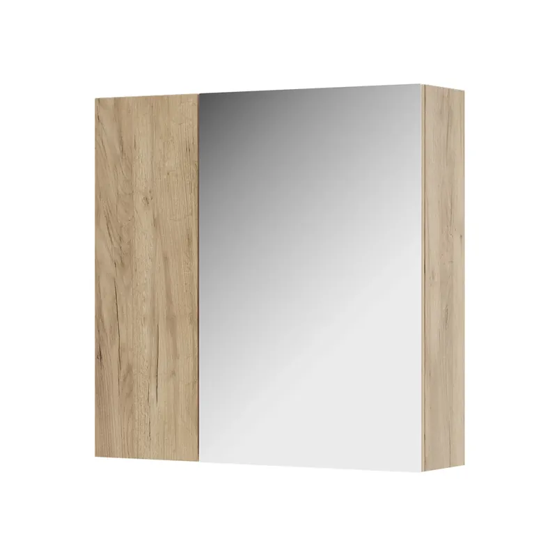 Dulap cu oglindă de baie Leopold Stejar Goldkraft 60x59.2 cm Cu rafturi și 1 ușă cu oglindă Vicco Retur gratuit