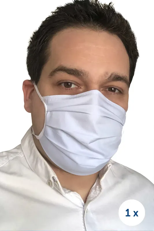 Reducere specială Mască de bumbac reutilizabilă pe curele albastre