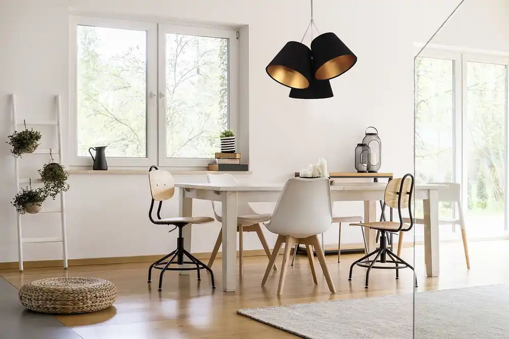 Lampa suspendată triplă pentru bucătărie BUCKET E27 60W negru / auriu Ofertă specială