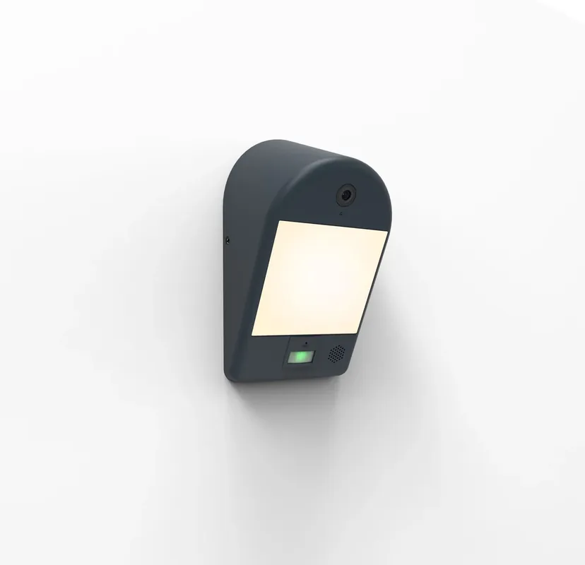 Lampă de perete exterior Lutec MIMO smart cu cameră, senzor mișcare, difuzor, gri închis Chilipir
