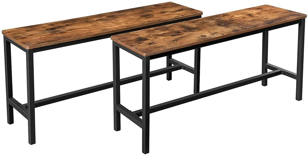 Set de 2 bănci rustice maro KTB33X Expediere rapidă
