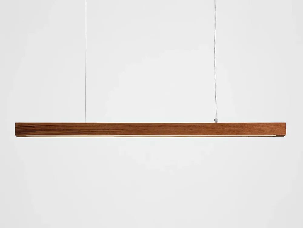 Reducere extra Lampa suspendată LINE PLUS L WOOD LOW - nuc