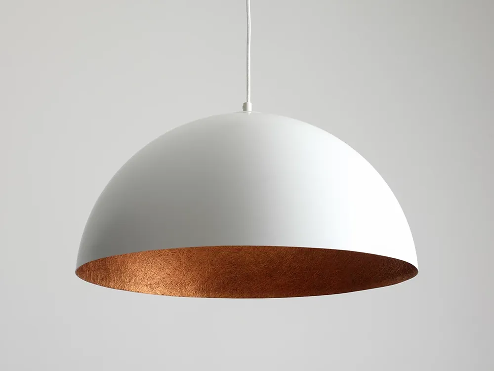 Lampa suspendată Lord 50 - alb-cupru Retur ușor