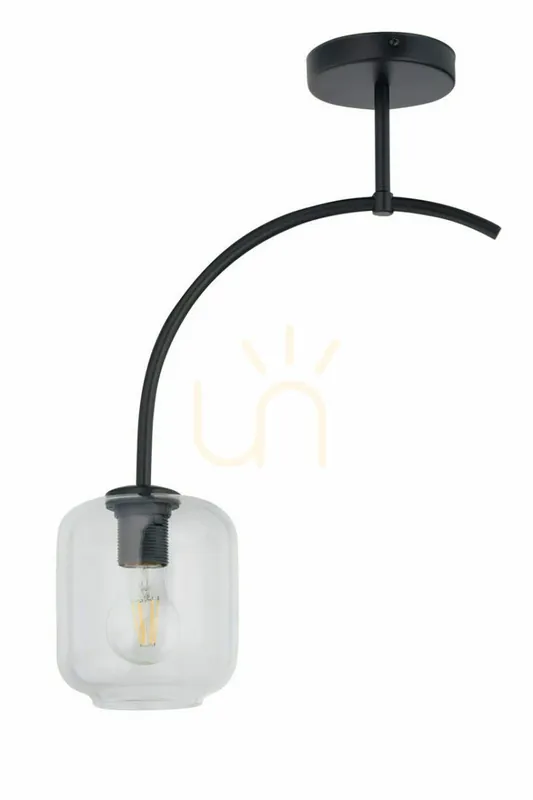Plafonieră Sigma Shine 1 negru sticlă transparentă E27 32241 Mai ieftin