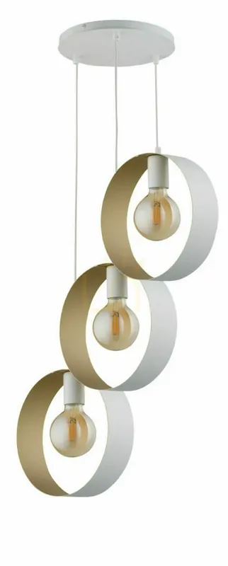 Lampă suspendată Sigma Happy 3 alb-auriu 32291 Popular
