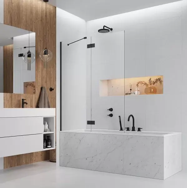 Popular Paravan pentru cada de baie, Radaway Essenza Black PND II