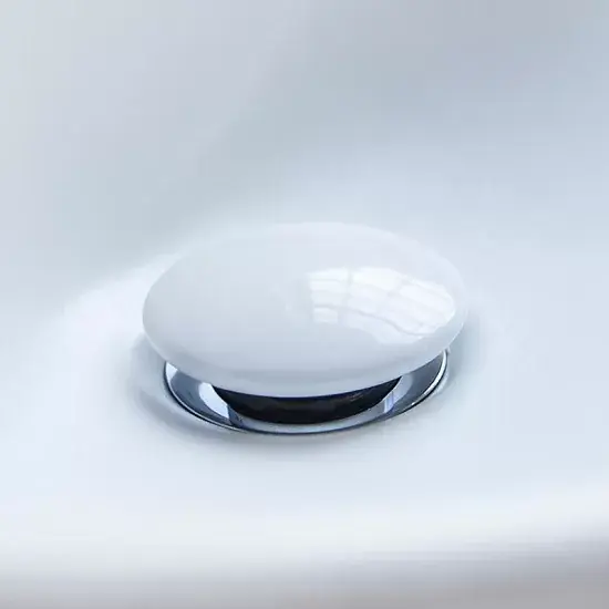 Ventil ceramic pentru lavoar cu preaplin, push-open, alb, Villeroy & Boch 8L033401 Chilipir