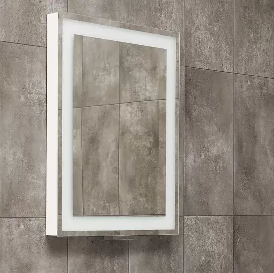 Noutate Oglinda de baie dreptanghiulara 60x80 cm, retractabila cu iluminare LED Miior 60 Get 305682+R2-B+PB-B