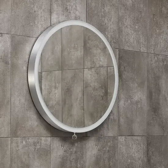 Oglinda de baie rotunda, retractabila cu iluminare LED Miior Moon Promoție