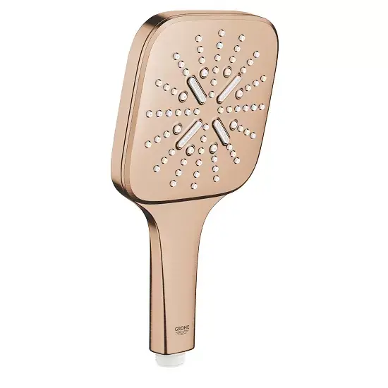 Cel mai bun preț Para dus de mana 3 jet Grohe Rainshower Smartactive 130 Cube cupru mat (brushed warm sunset) 26582DL0