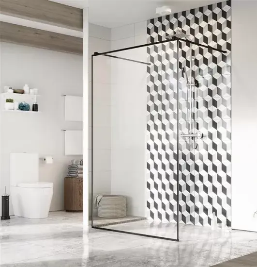 Doar azi Perete de dus tip Walk-In, Radaway Modo New Black I Frame