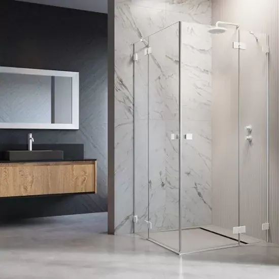 Cabina de dus rectangulara, cu usi pivotante, alb mat, Radaway Essenza Pro White KDD Retur ușor