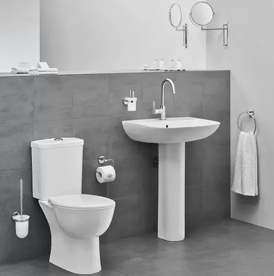 Set vas wc Rimless vertical cu rezervor alimentare laterala si capac soft close Grohe Bau Ceramic 39346000 Cumpără online