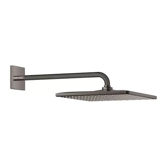Set para de dus fixa cu brat 422 mm, 1 jet, Grohe RainShower Mono 310 Cube, antracit lucios (hard graphite) 26564A00 Ofertă