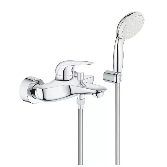 Ieftin Set baterie cada dus monocomanda cu set de dus Tempesta, Grohe Eurostyl 2372930A