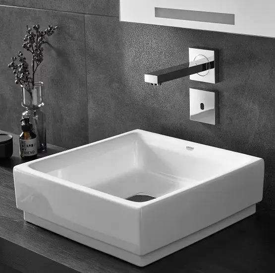 Lavoar pe blat patrat 50 cm, PureGuard, Grohe Cube Ceramic 3948100H Promoție