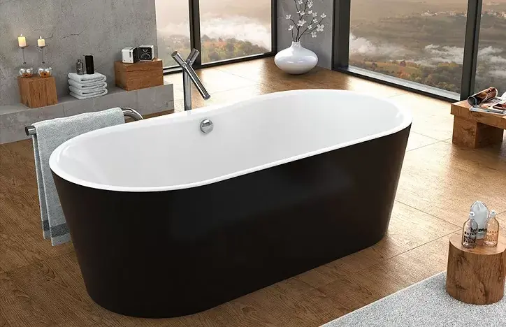Cada de baie freestanding ovala Kolpasan Comodo alb-negru 593790 Comandă acum