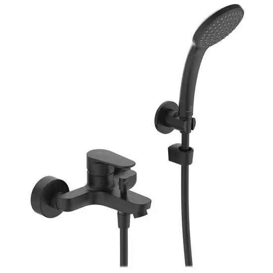 Reduceri Set baterie cada dus monocomanda cu set de dus, negru mat, Ideal Standard Cerafine O BC706XG